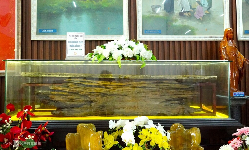 Ván hòm lần thứ nhất của linh mục Trương Bửu Diệp được lưu lại tại Trung tâm hành hương Tắc Sậy