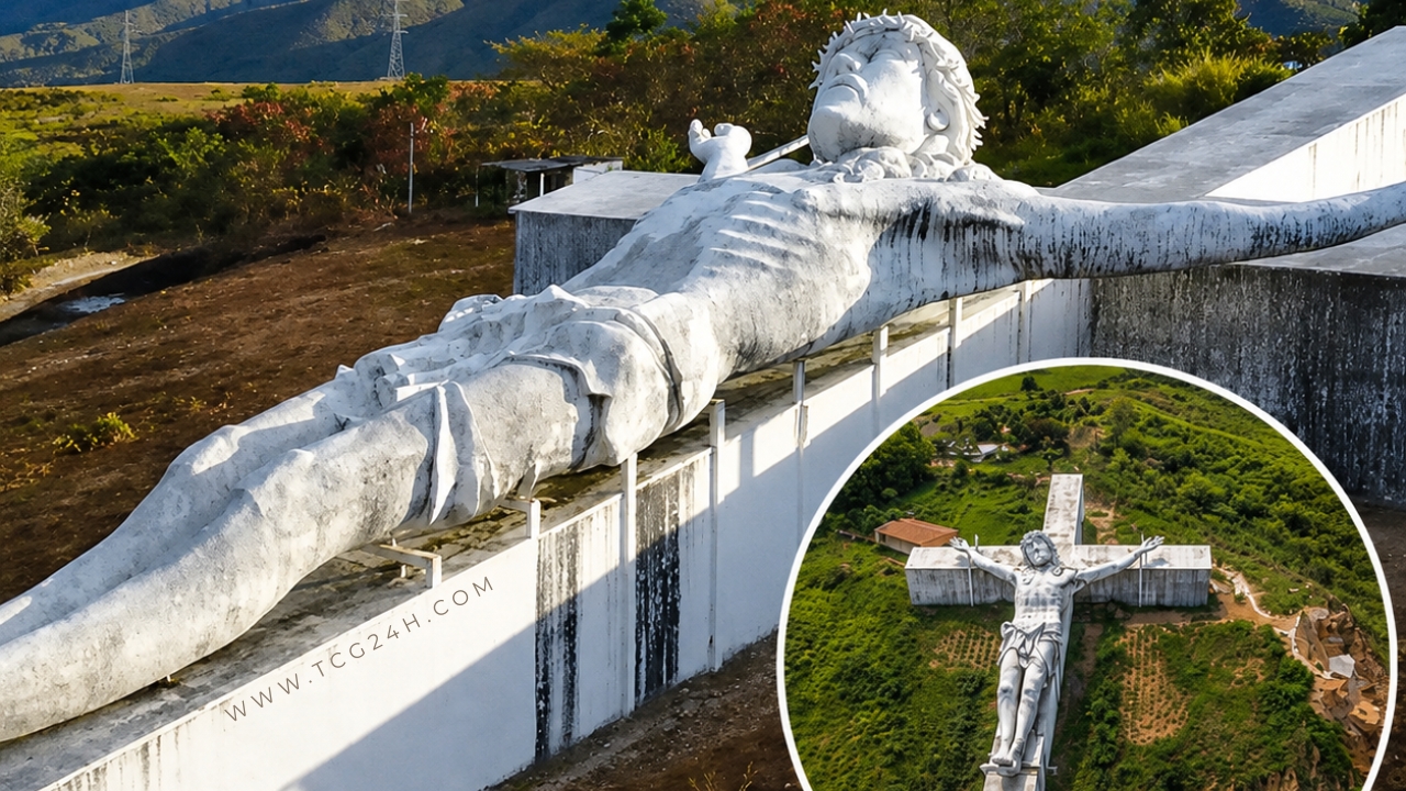Bên trong tượng Chúa Chịu Đóng Đinh khổng lồ ở Colombia là một Nhà nguyện